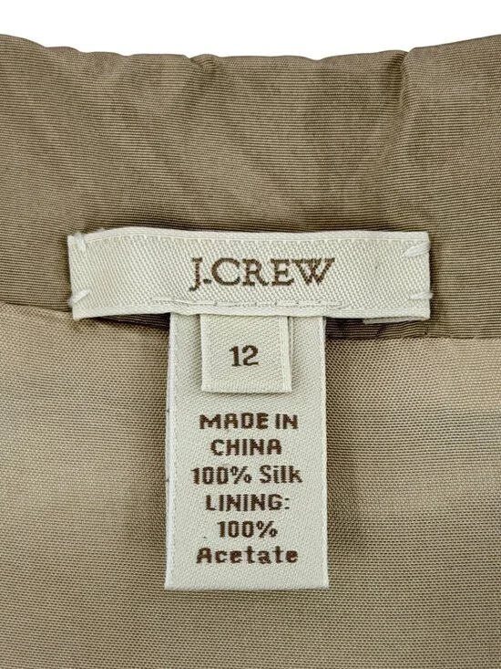 Vintage J.Crew Archival Silk Dress 12 | Champagne Beige 2010s Glamoratti Elegant - Picture 8 of 10